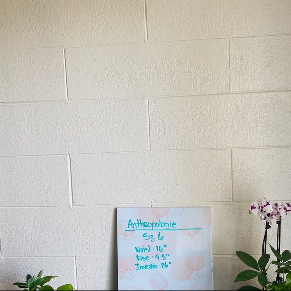 Anthropologie Green Blue Butterfly Print Trousers - Picture 4 of 9